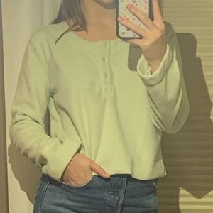 Fuzzy mint green sweater